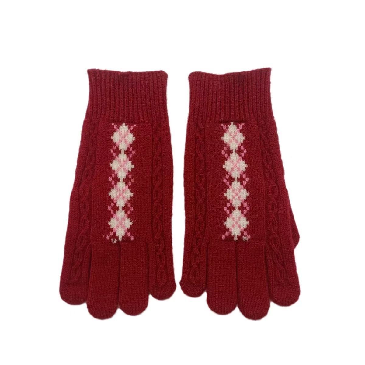 Wool Blend Winter Gloves with Windproof Design for Outdoor Wear