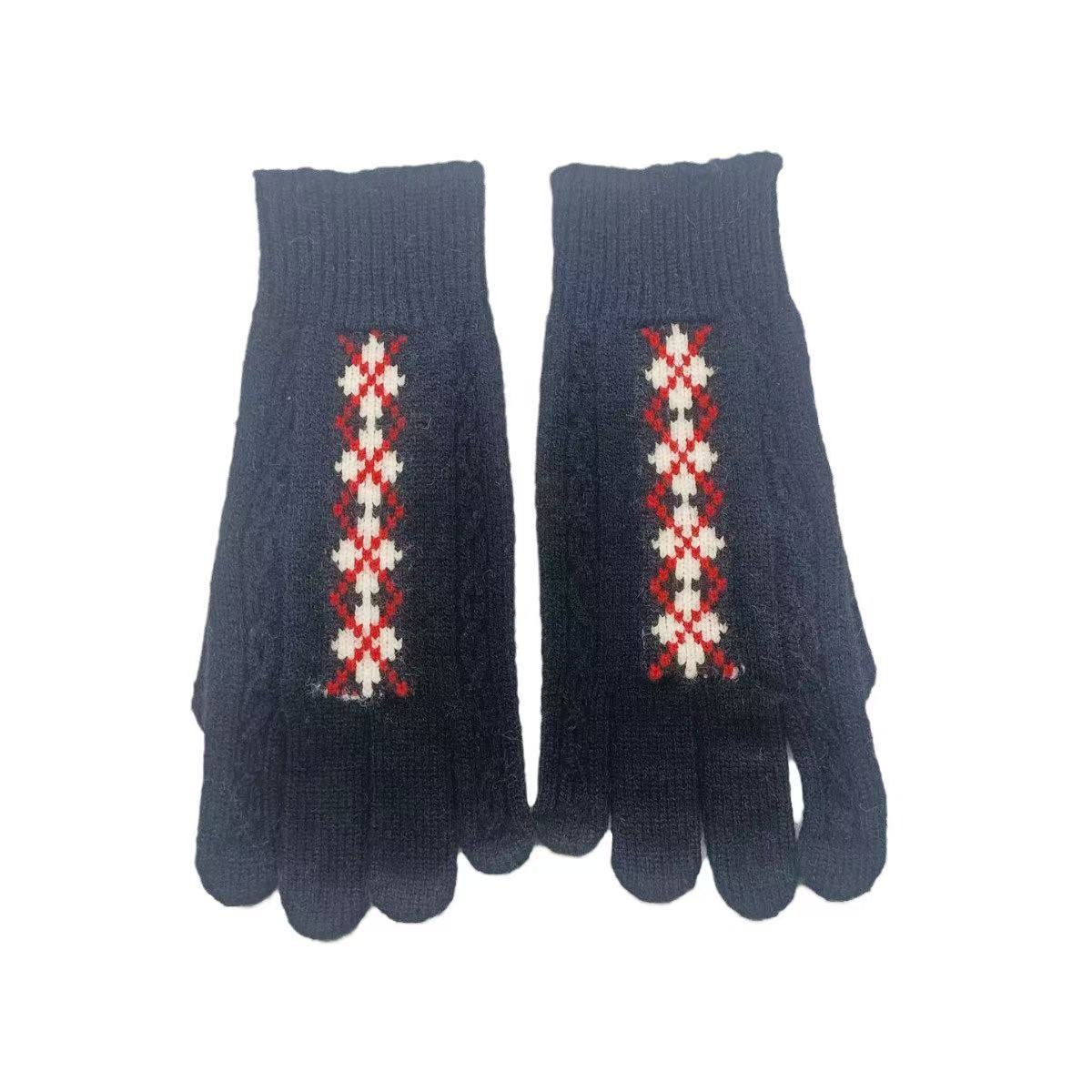 Wool Blend Winter Gloves with Windproof Design for Outdoor Wear