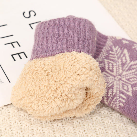 Cotton Winter Gloves with Warm Lining for Daily Outdoor Wear
