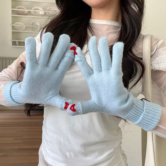 Wool Blend Winter Gloves with Touchscreen Function for Outdoor Wear